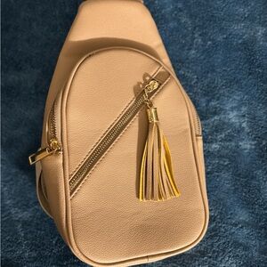 & Other Stories Tan Crossbody Bag with Tassel